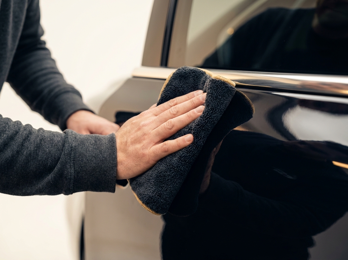 Water beads on protected car paint